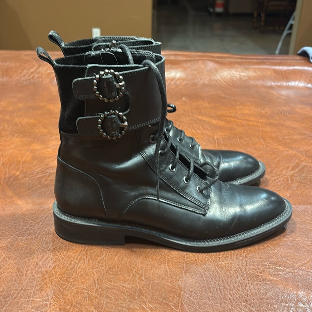 Zara Black Combat & Moto Boots